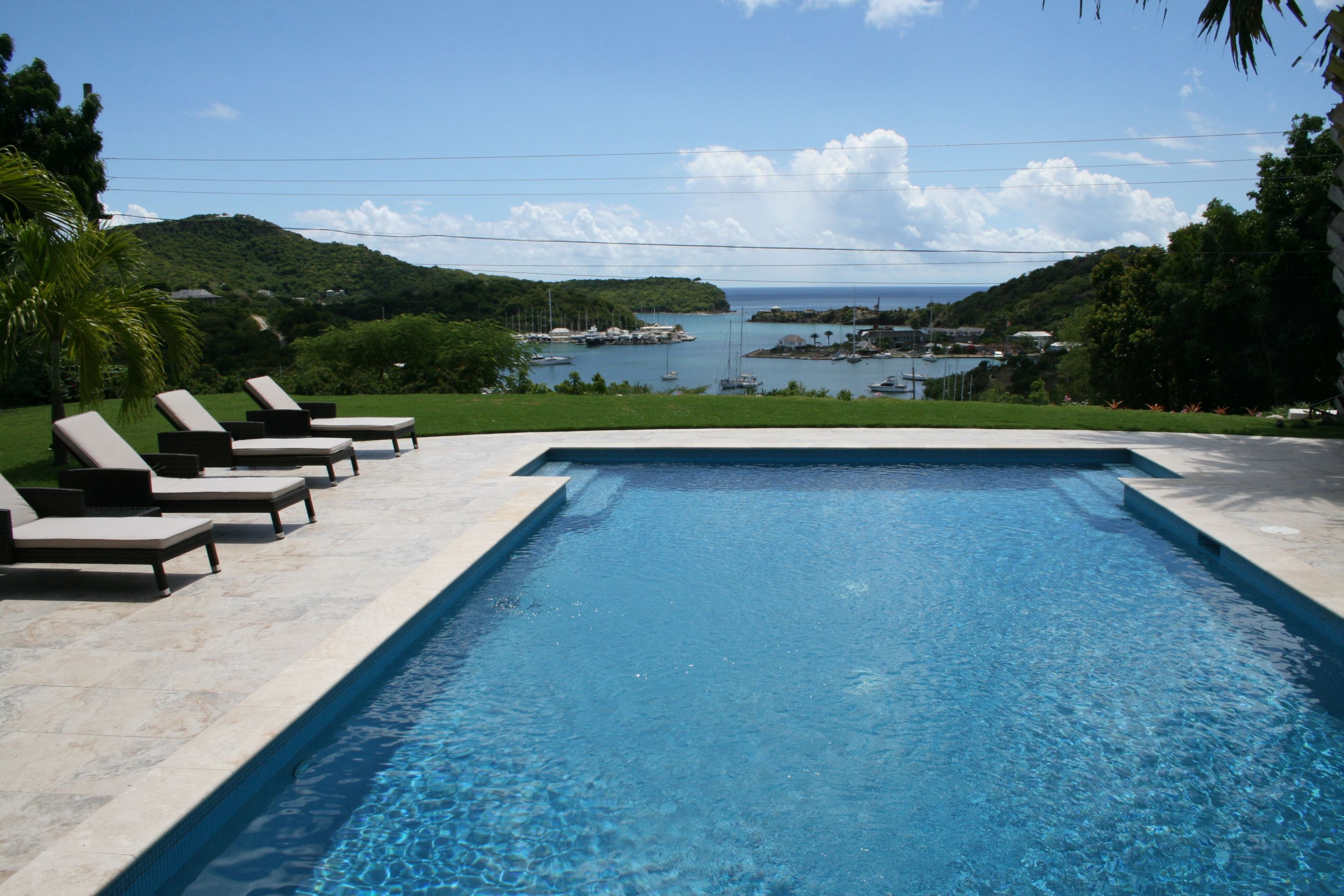 Swimming pool and v iew from Hill Club, Antigua