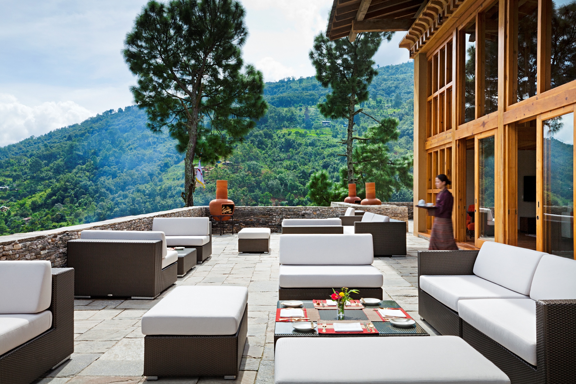 The terrace of Como Uma and Punakha, Bhutan