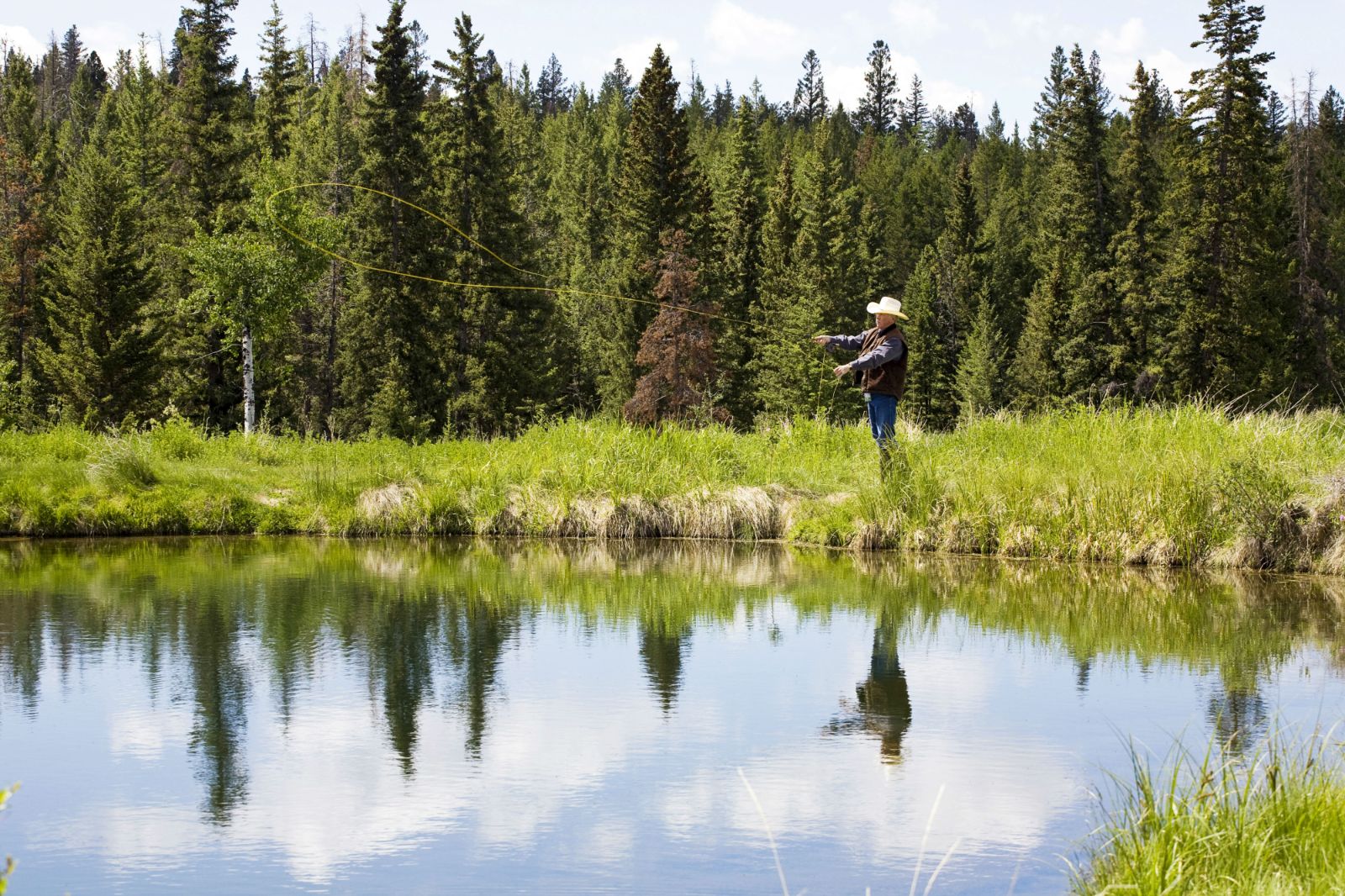 Fly fishing at luxury ranch Echo Valley 