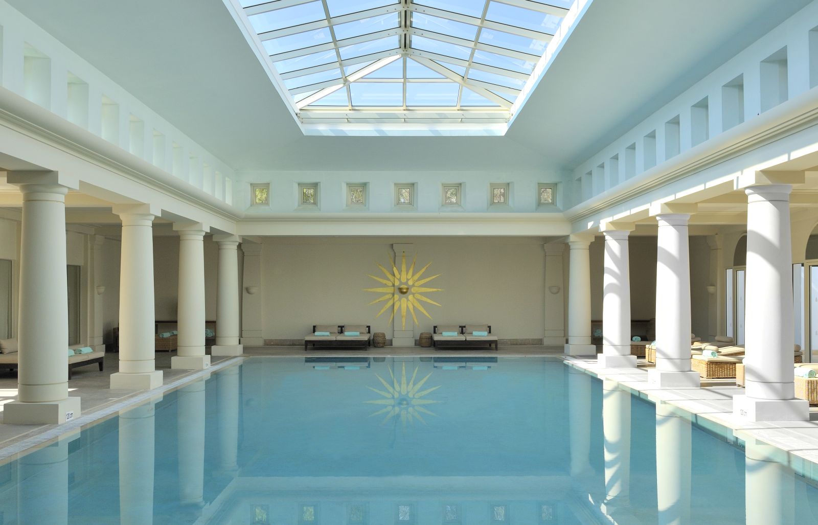 Indoor pool in the spa complex of the Anassa resort in Cyprus