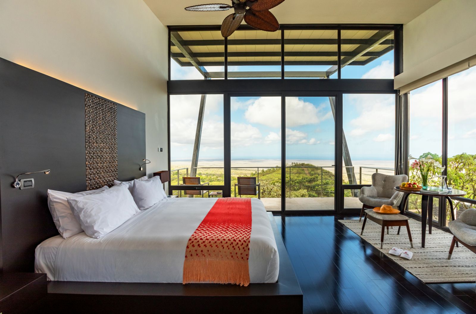 Guest suite bedroom at Pikaia Lodge on the Galapagos Islands of Ecuador