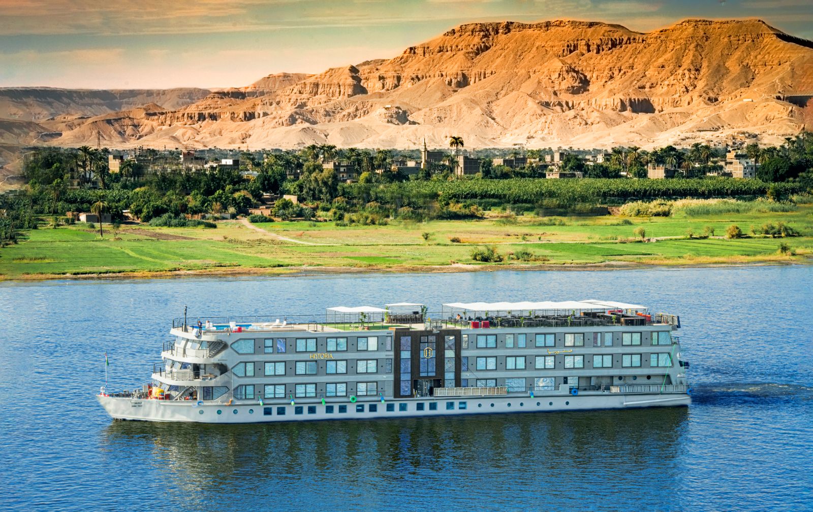 Exterior view of the Historia boutique Nile cruise hotel in Egypt