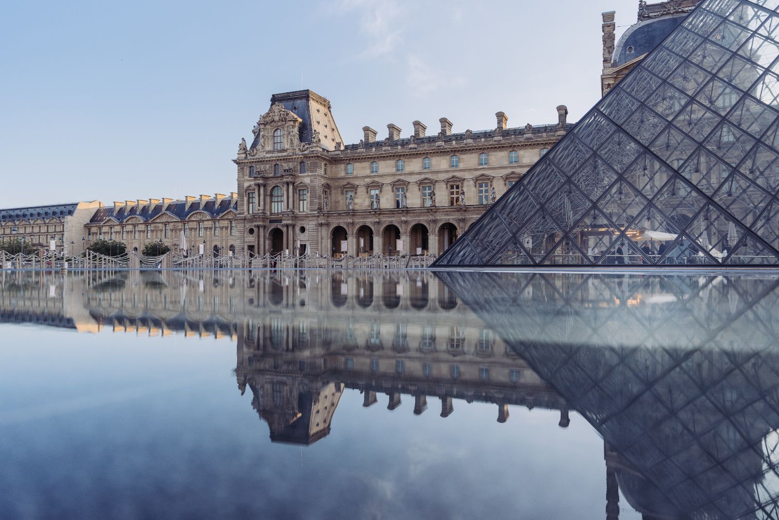 Exterior view of the Louvre in Paris, France