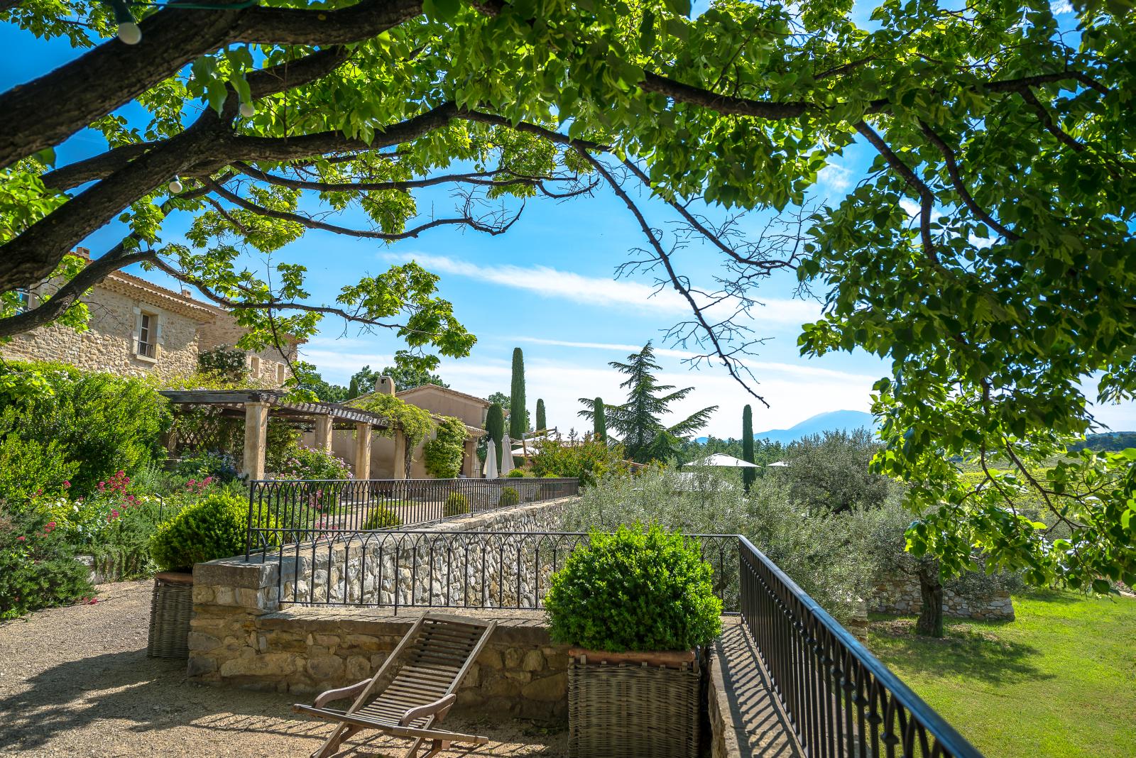 classical terrace at Domaine des Coteaux, Provence