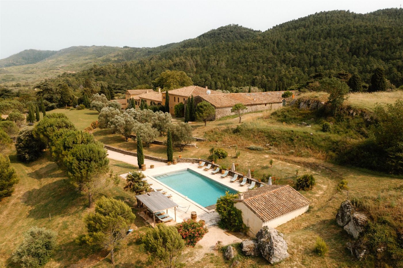 Arial View of Domaine de Corbieres in South West France