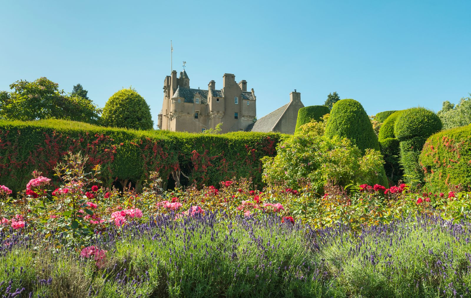 Gardens of Craithes Castle in Scotland