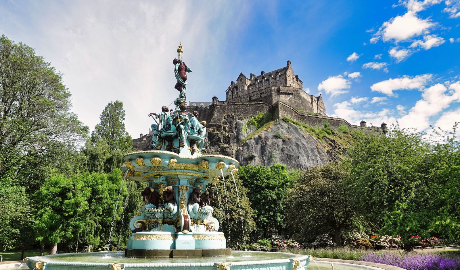 Edinburgh Castle Fountain in Scotland