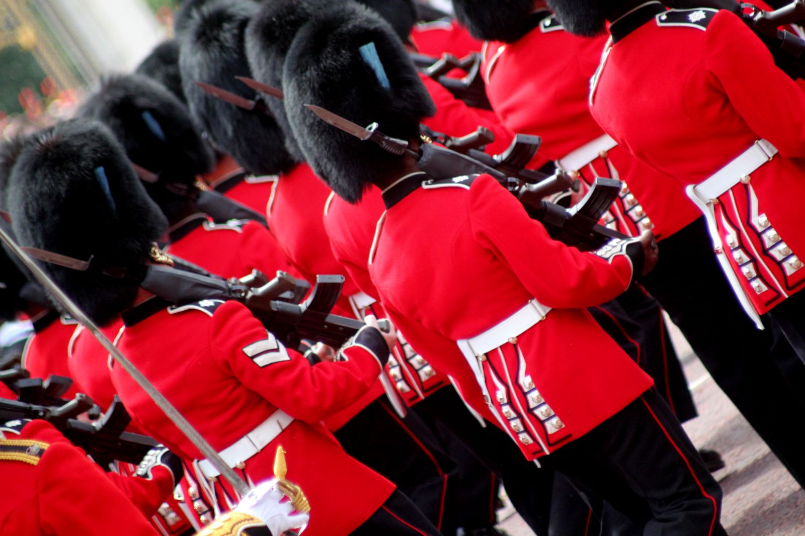 Royal guardsmen outside Buckingham Palace in the United Kingdom