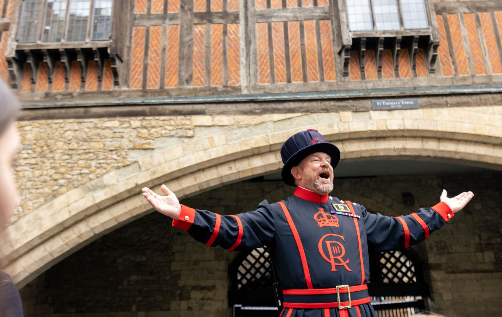 A beefeater outside the Tower of London