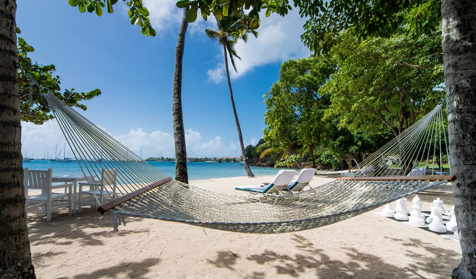 a hammock on the beach at Calabash Hotel, Grenada