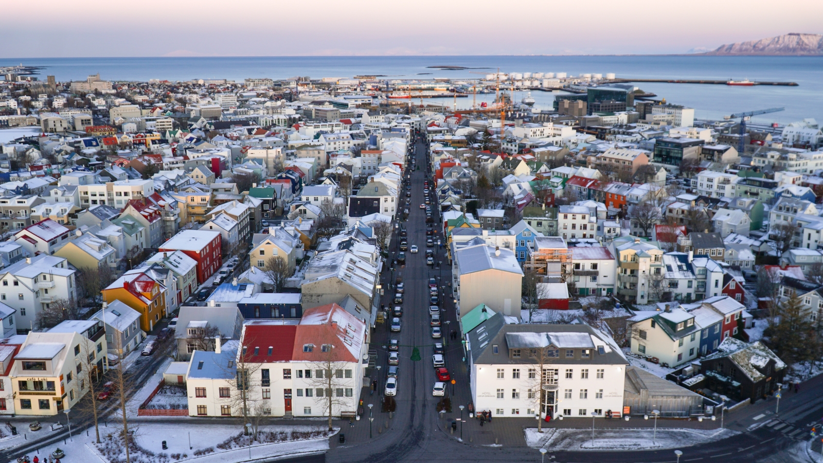 High view of Reykjavik in Iceland