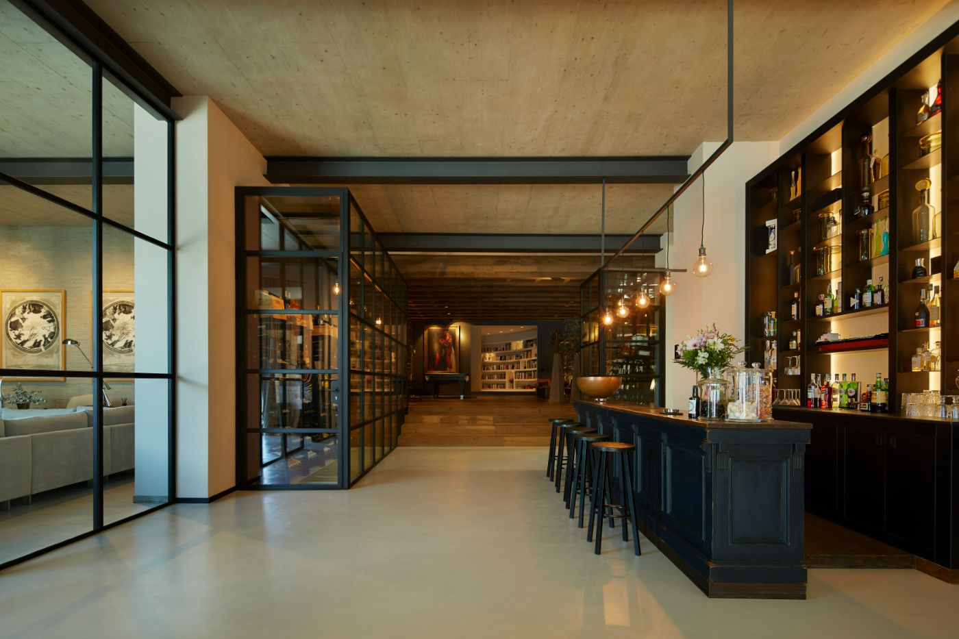 An interior shot including the bar at the Breakwater.