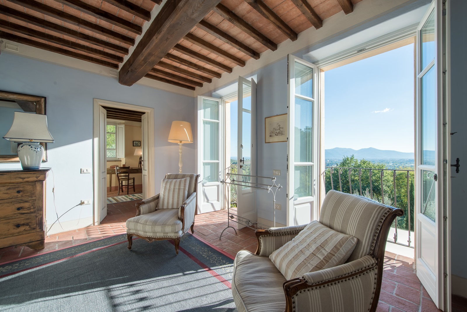 views from the master bedroom in Villa Barboleta, Tuscany