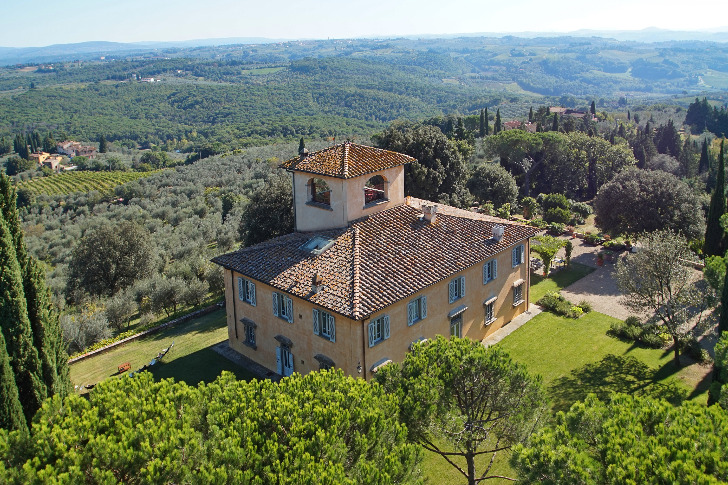Aerial of the Villa San Morello, Tuscany