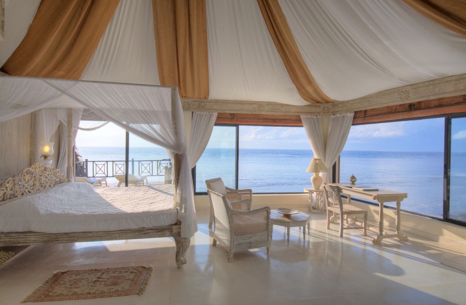 Cliff Villa bedroom at Alfajiri Villas on Diani Beach in Kenya