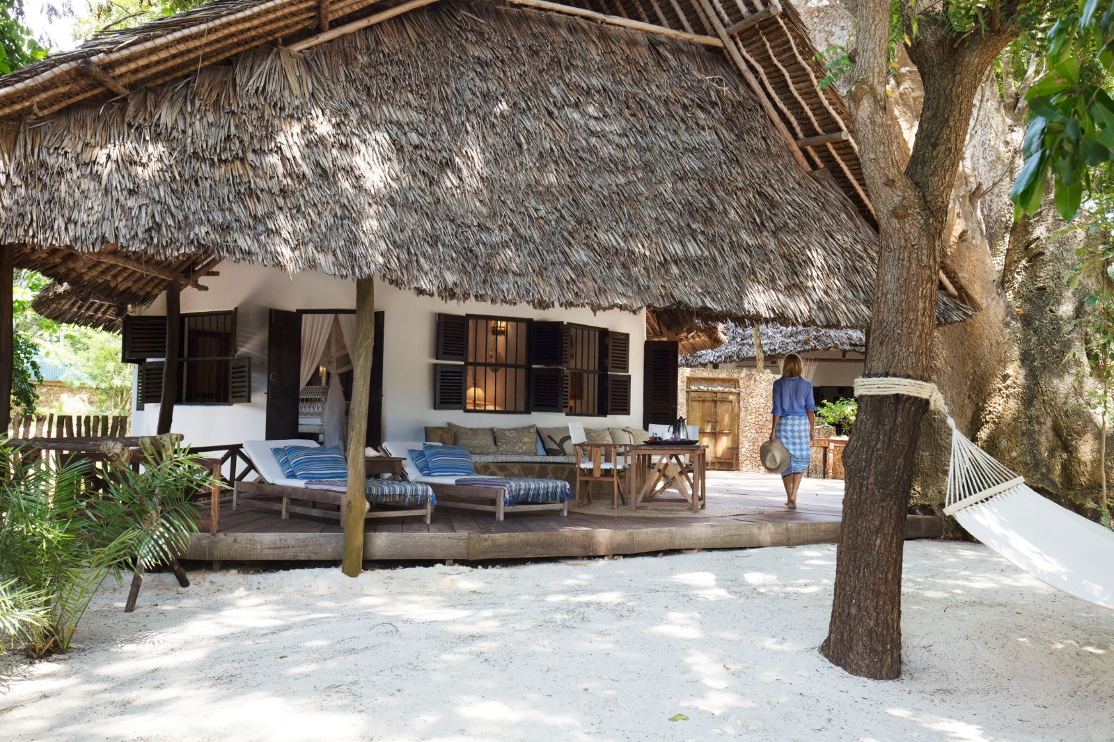 Veranda of a bungalow at Kinondo Kwetu, Kenya