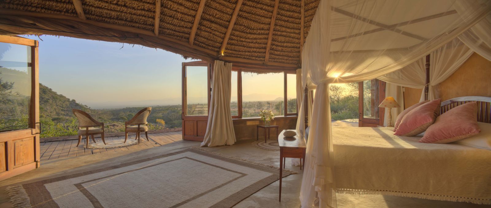 Interior of bedroom at Lewa Wilderness Camp in Kenya 