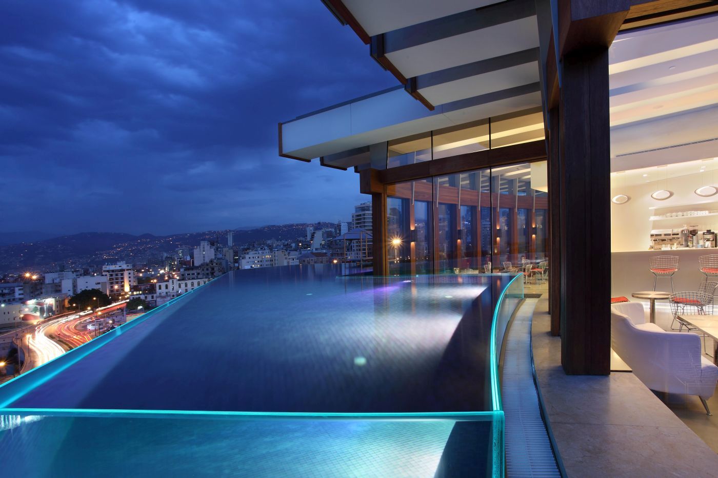 Rooftop pool at Le Gray Hotel in Beirut, Lebanon