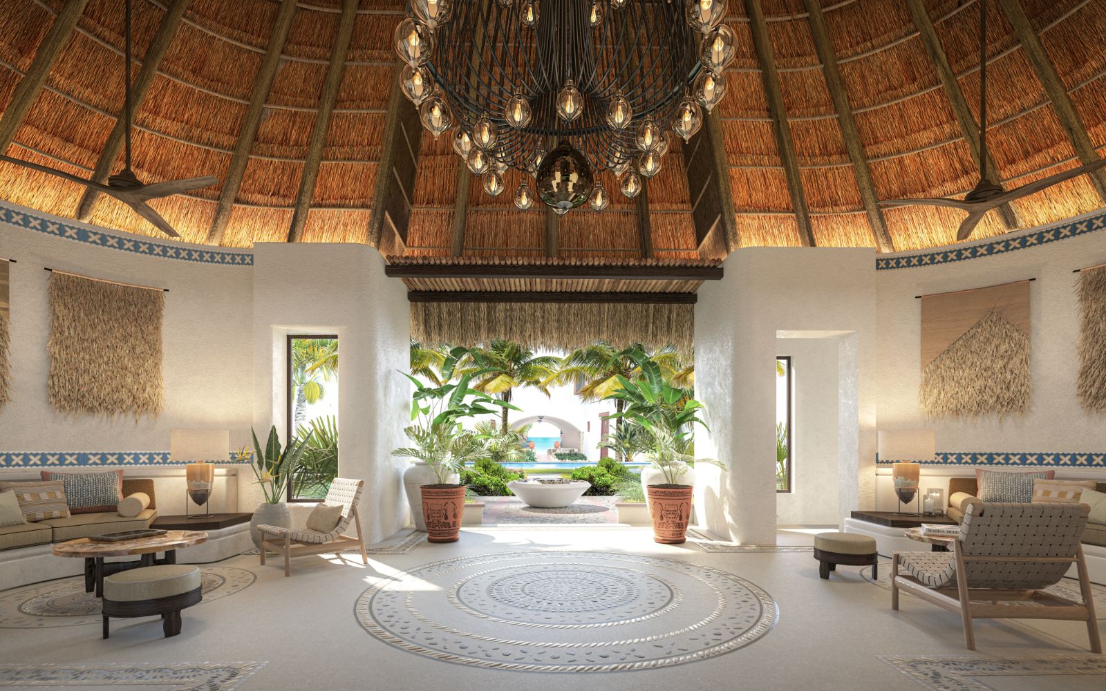 Reception and lounge at Belmond Maroma in Mexico