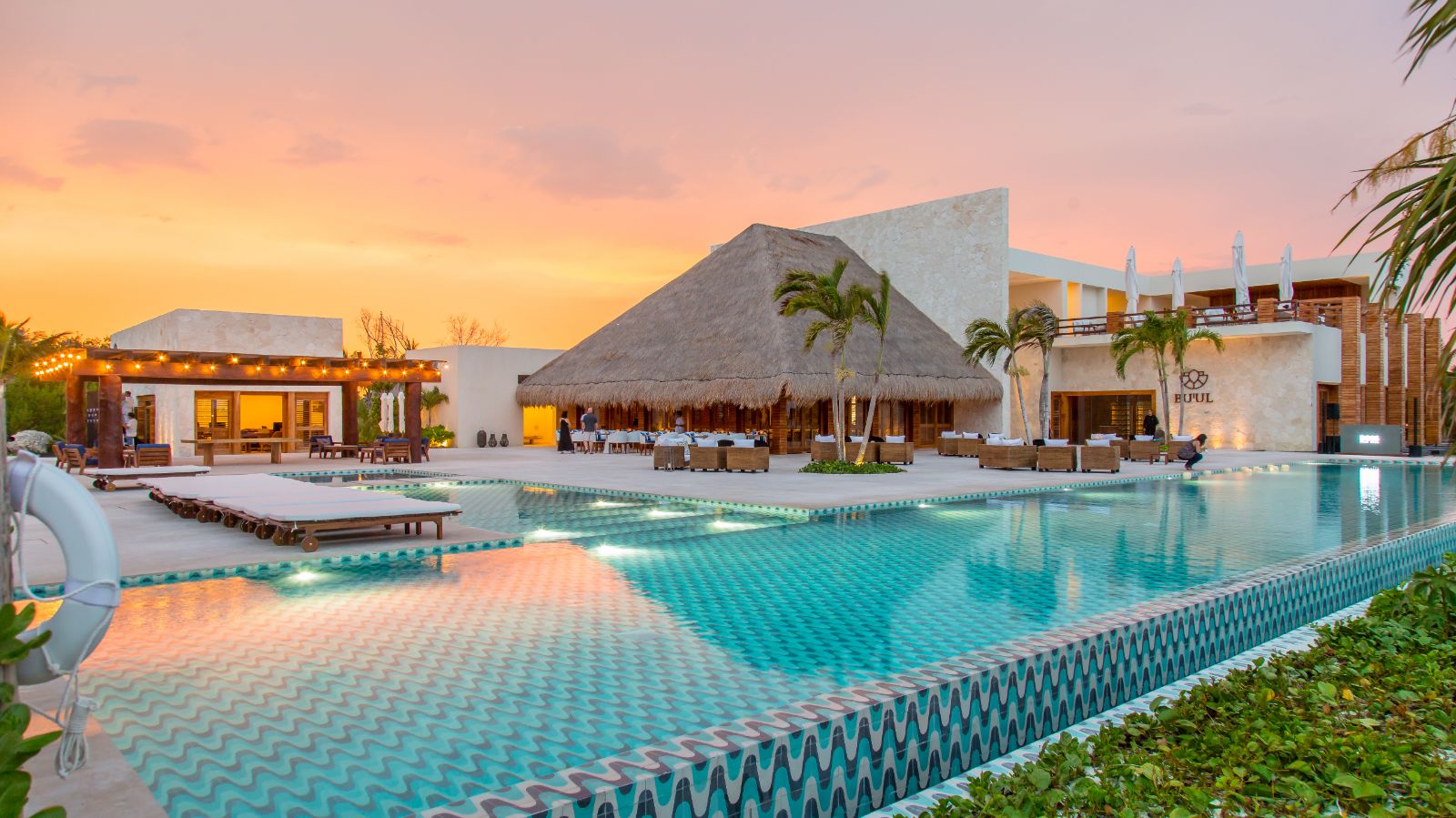 Sunset pool at Chabla Maroma on the Yucatan Peninsula in Mexico