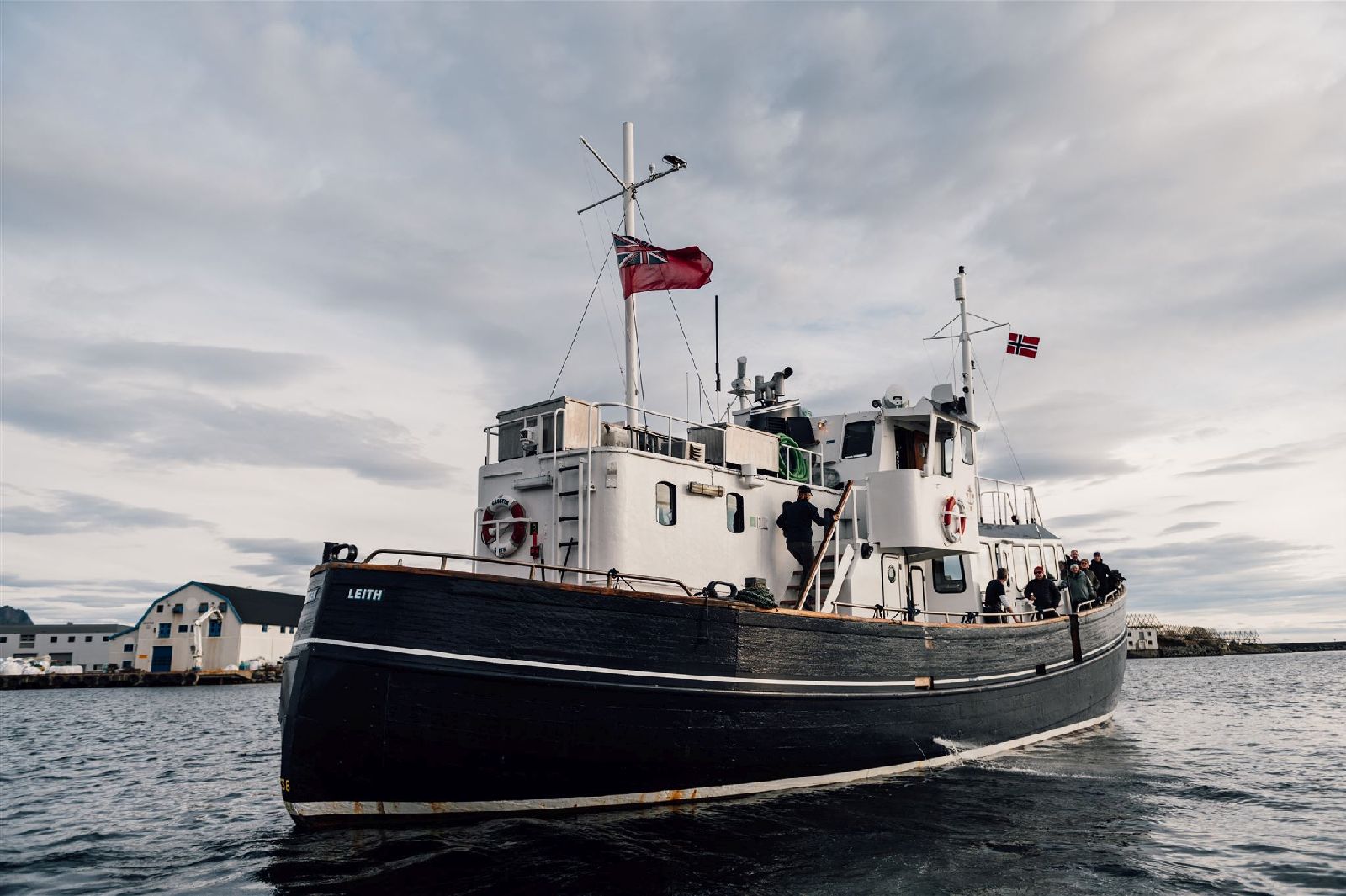 HMS Gassten sailing in the Lofoten archipelago in Norway