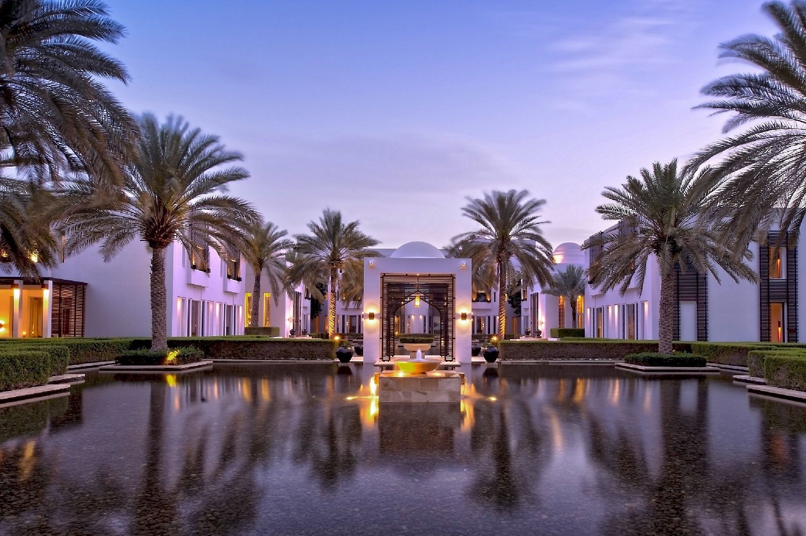 Water gardens at the Chedi Muscat in Oman
