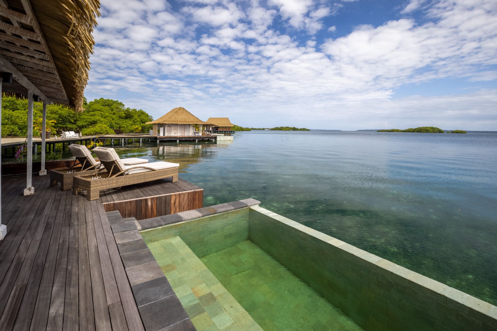 Gust suite villa deck and pool at Nayara Bocas Del Toro resort in Panama