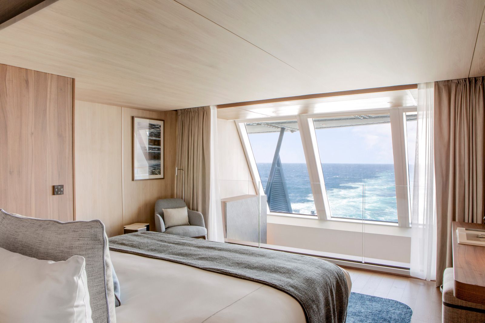 Guest bedroom onboard Ponant's Le Commandant Charcot in Antarctica
