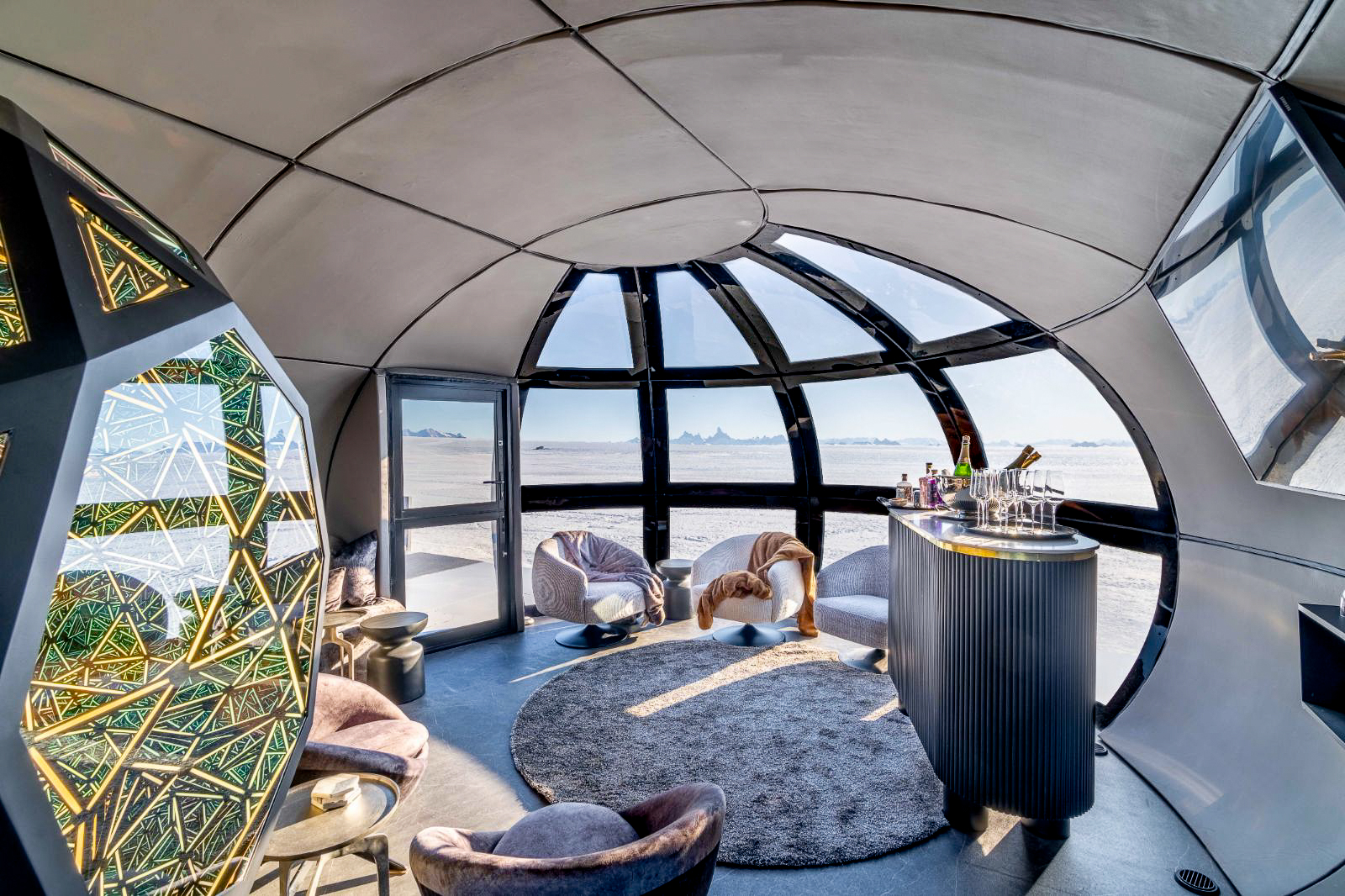 Lounge pod at Echo camp by White Desert in Antarctica