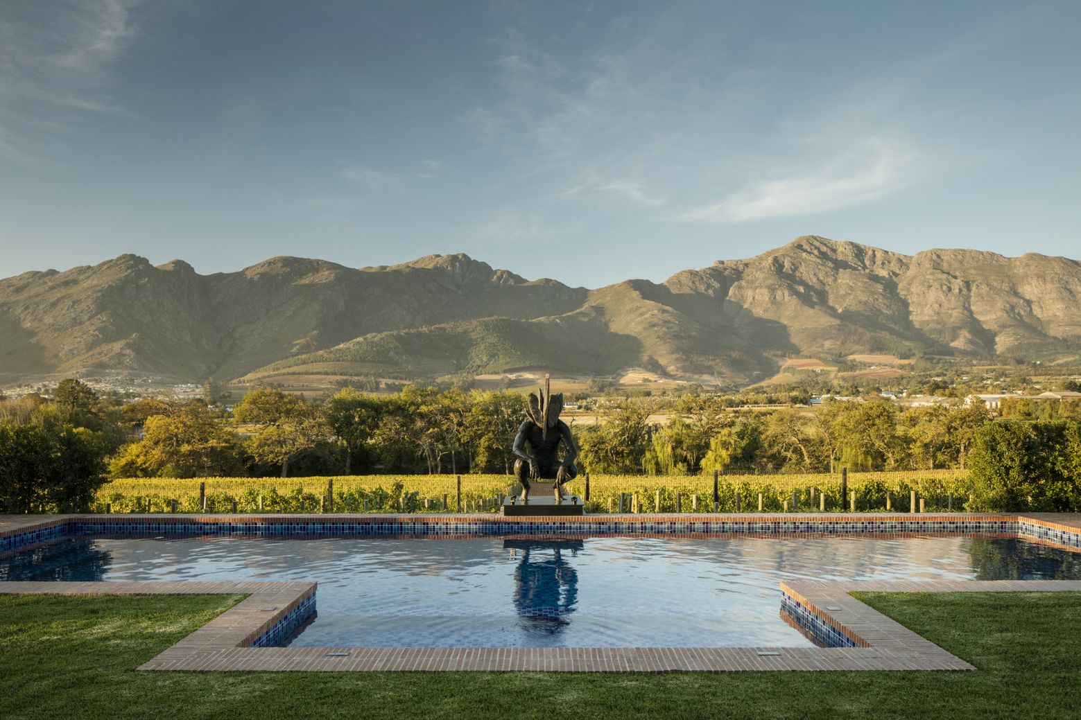 The cottages pool area at Leeu Estates in South Africa 