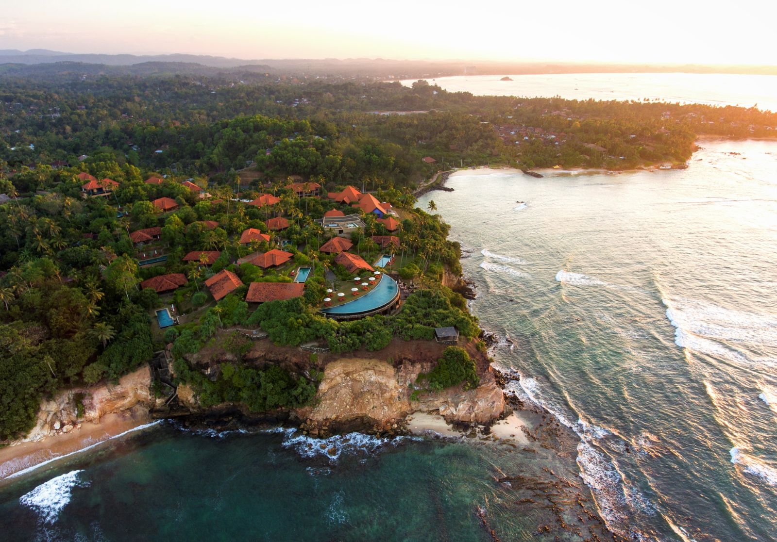 Aerial view of Cape Weligama in Sri Lanka's southern province