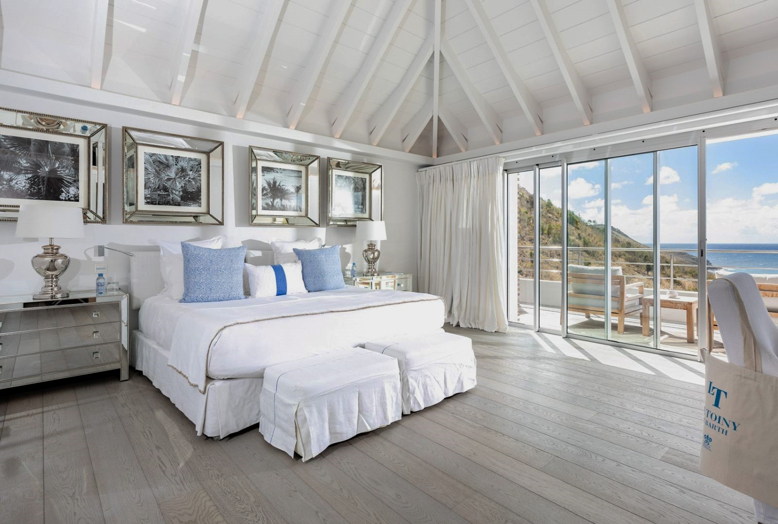 Duplex suite bedroom at Hotel Le Toiny in St Barths