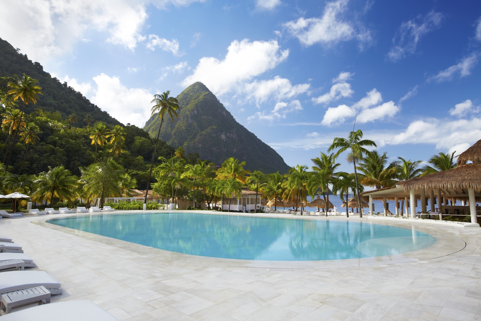 The swimming pool of Private beach dining at Sugar Beach, St Lucia