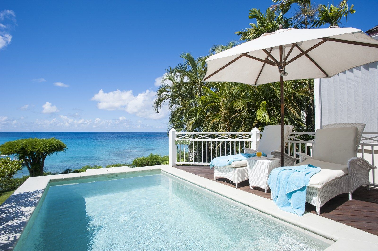Private pool at The Cotton House, Mustique