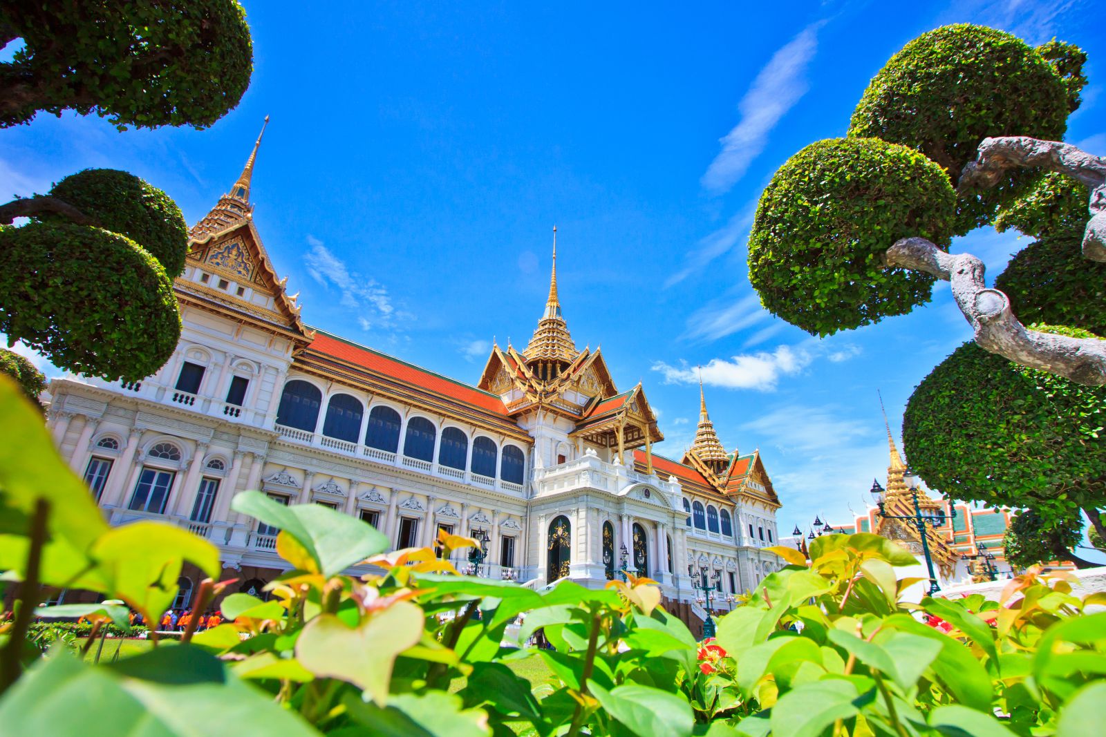The gardens surrounding the Grand Palace in Bangkok Thailand
