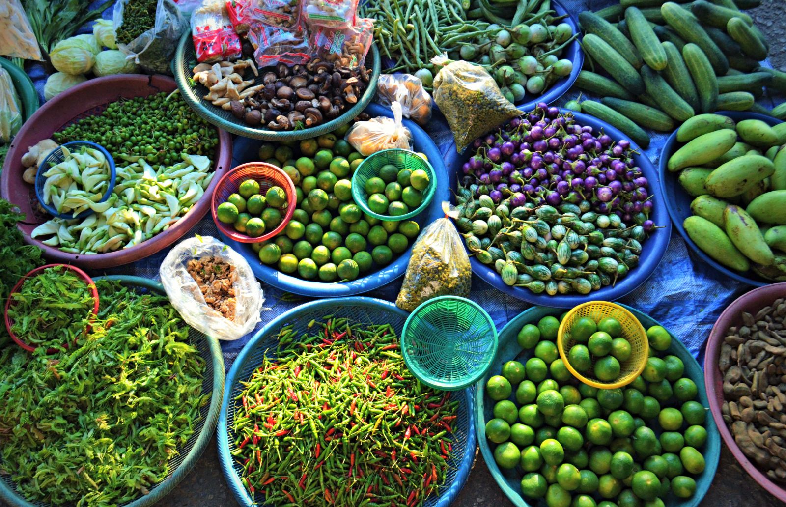 A vegetable market in Thailand