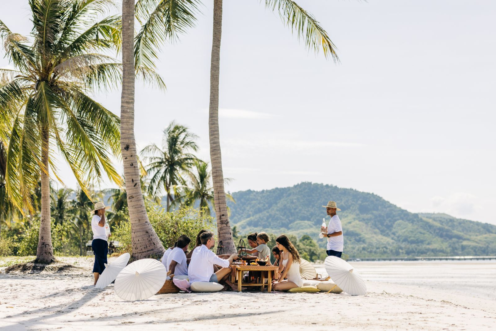 Beach picnic at ANI Thailand villa on Koh Yao Noi island in the Pha Ngan Bay in Thailand