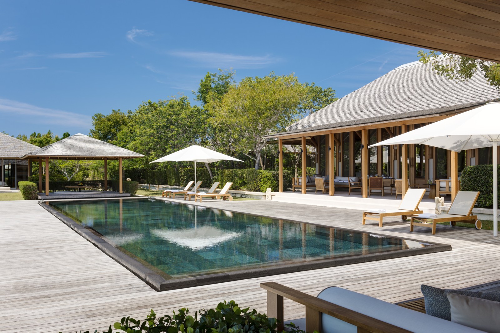 Pool deck of a private villa at Amanyara, Turks and Caicos Islands