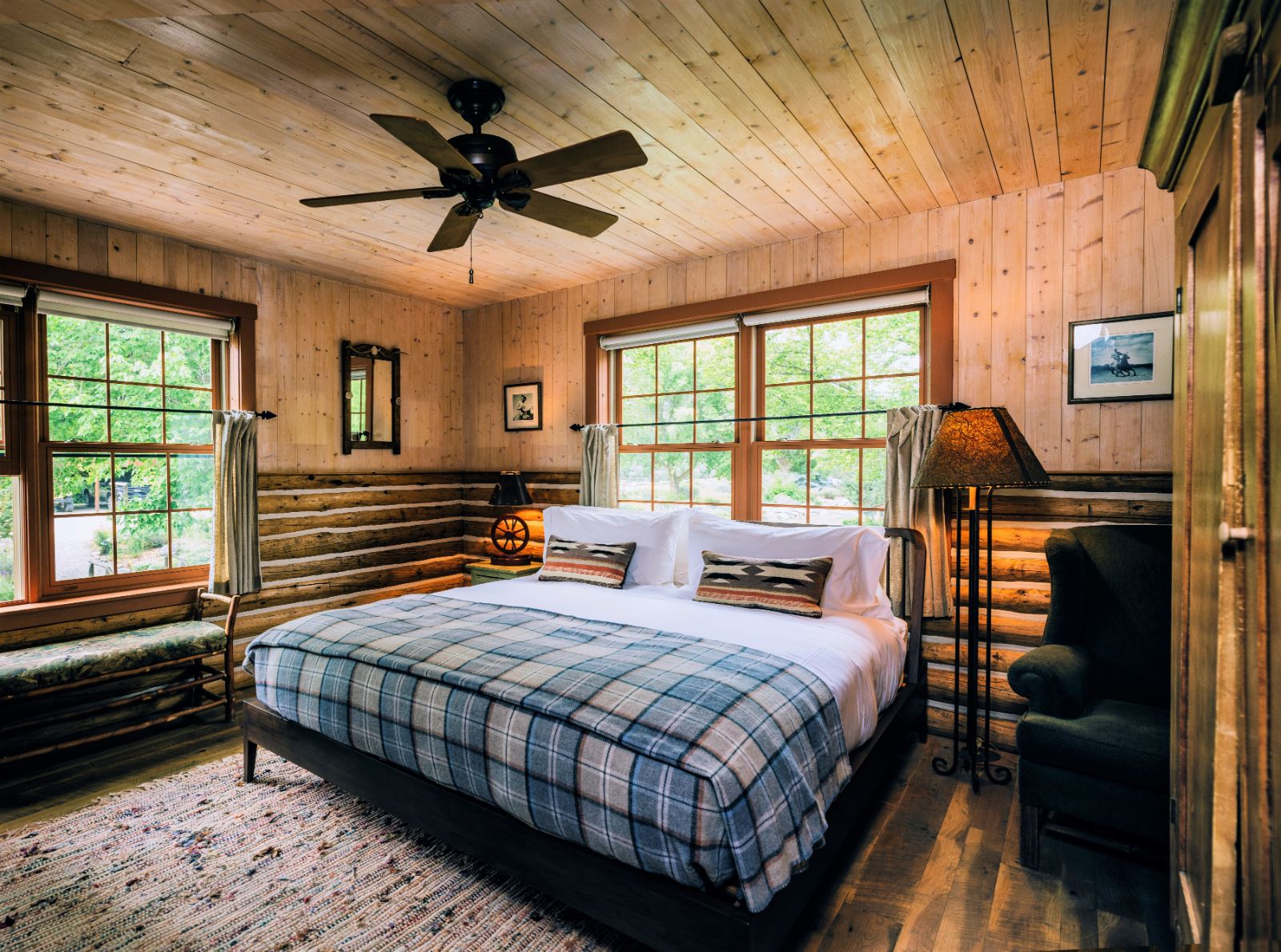 Guest suite bedroom at Smith Fork Ranch in Colorado, USA