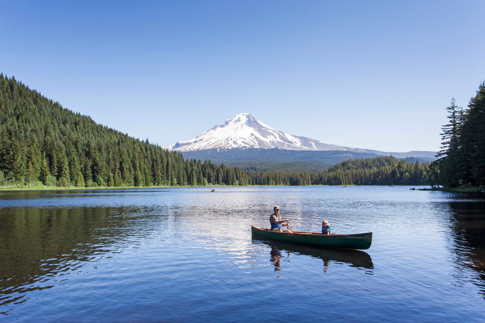Kayaking on a lake in Oregon