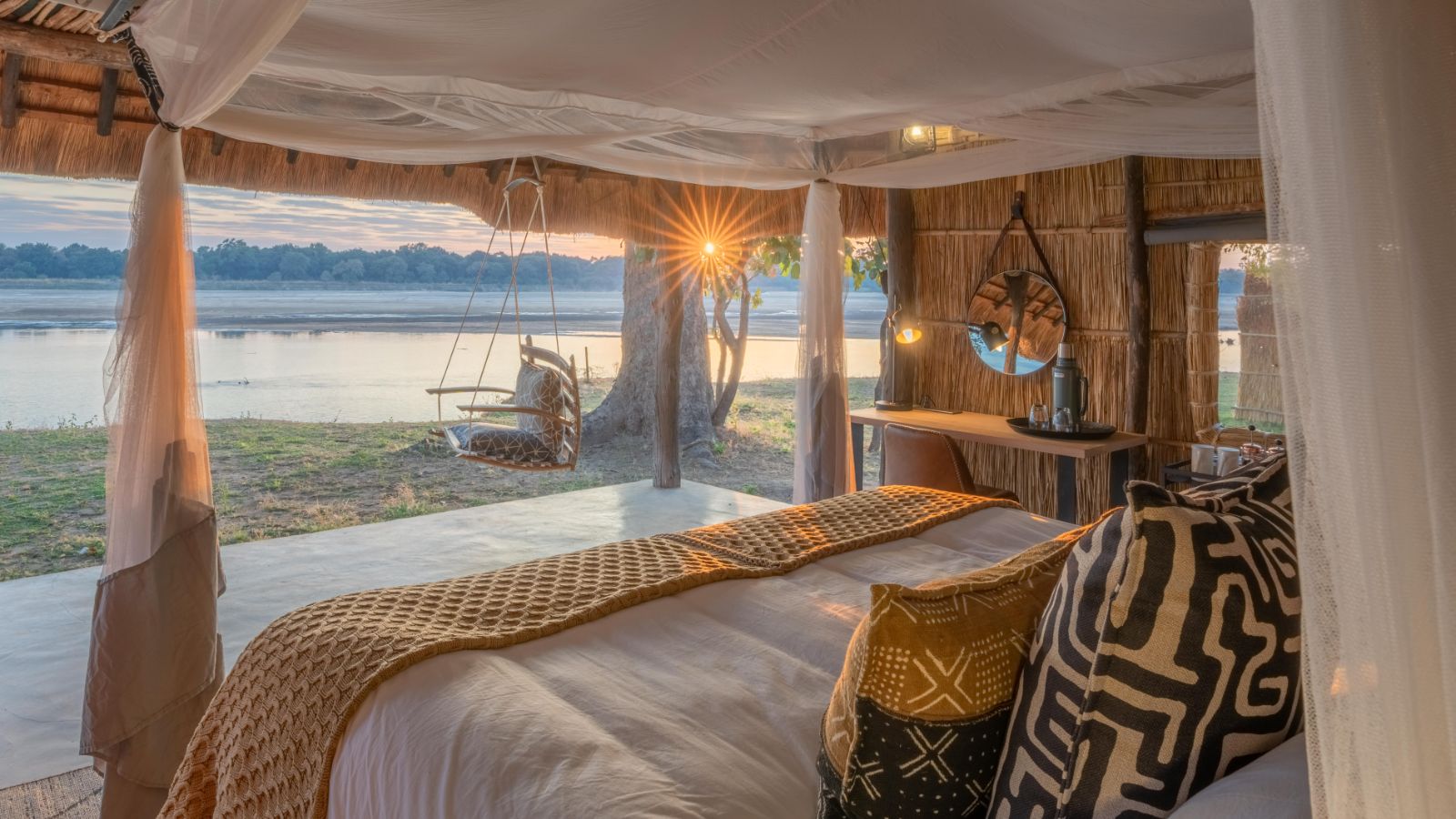 View from luxury chalet at Kakuli Bush Camp in Zambia's South Luangwa National Park