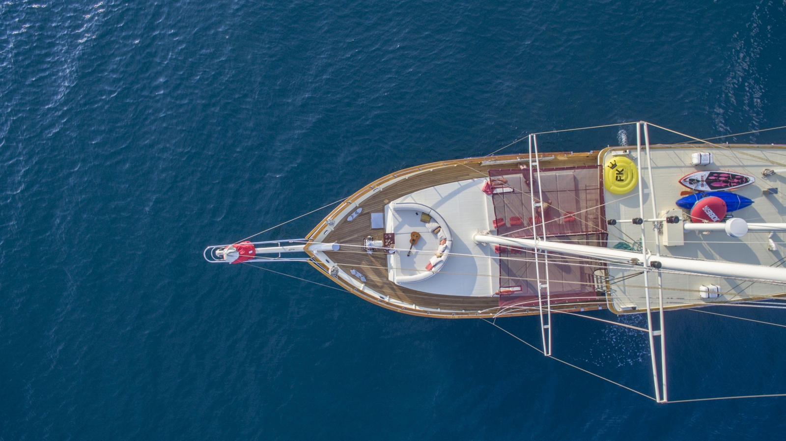 View from above the bow of Altair in Croatia